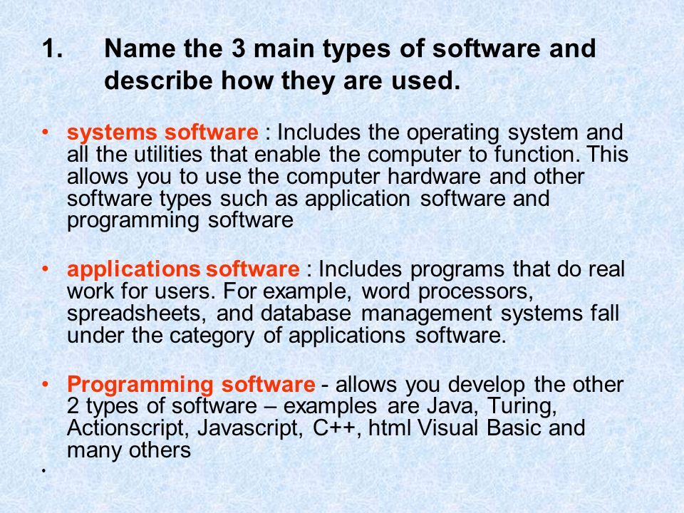 What Are The 3 Main Software Types?